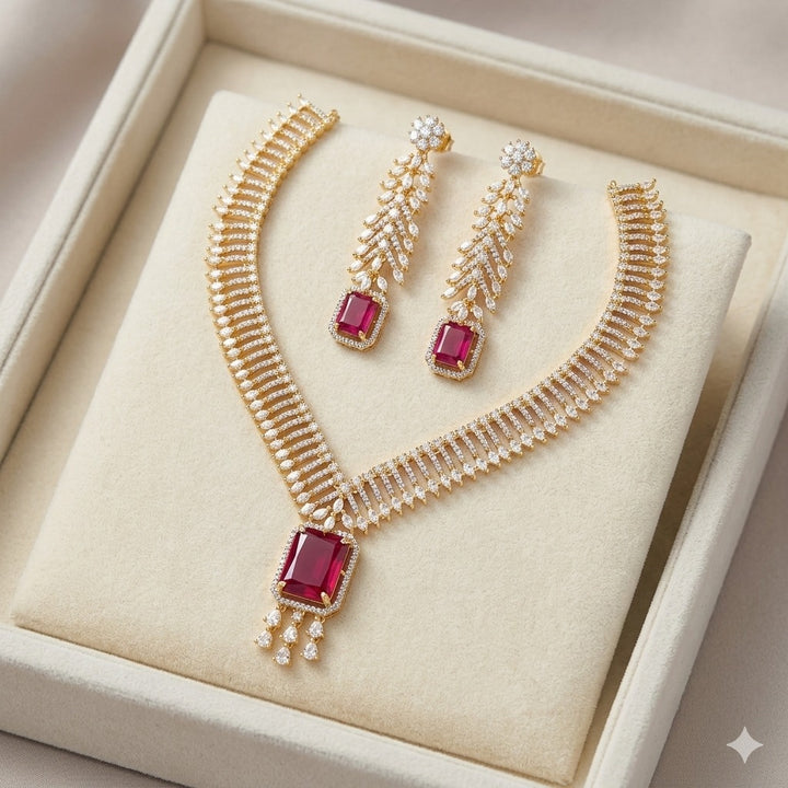 American Diamond Necklace Set