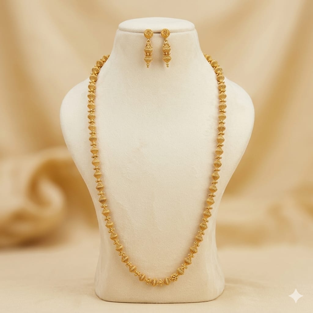 Long Designer Mala Necklace Set