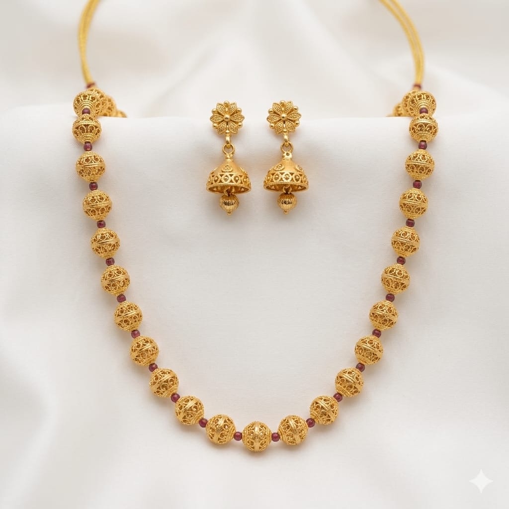 Fancy Designer Mala Necklace Set