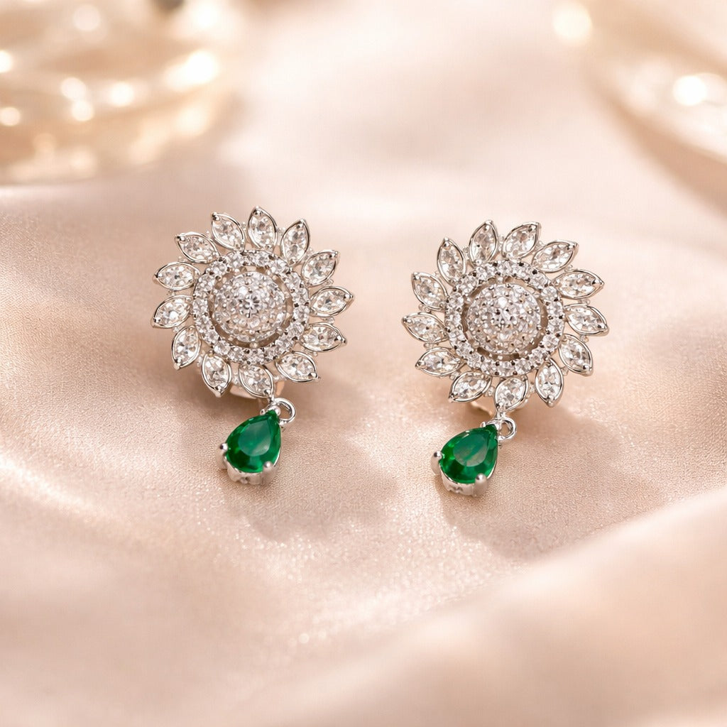 Sunflower Design Stud Earrings
