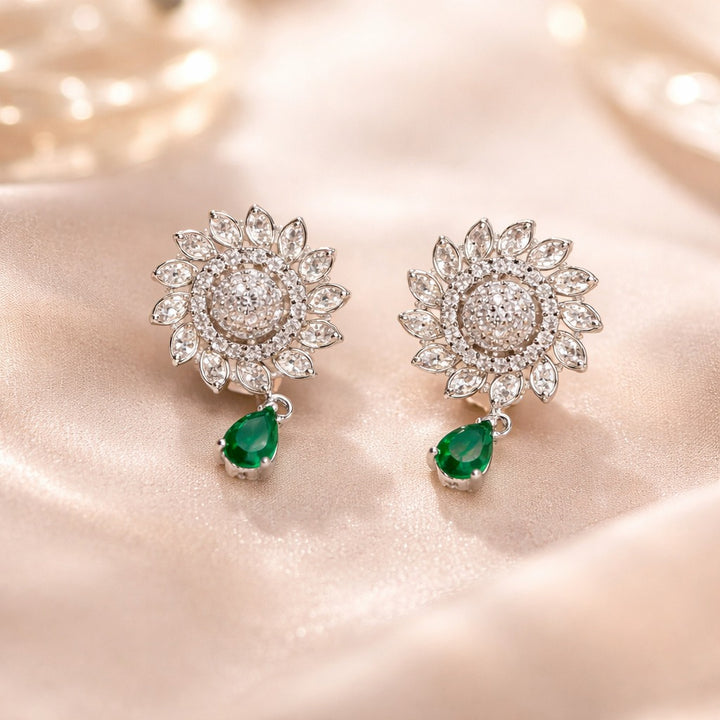 Sunflower Design Stud Earrings