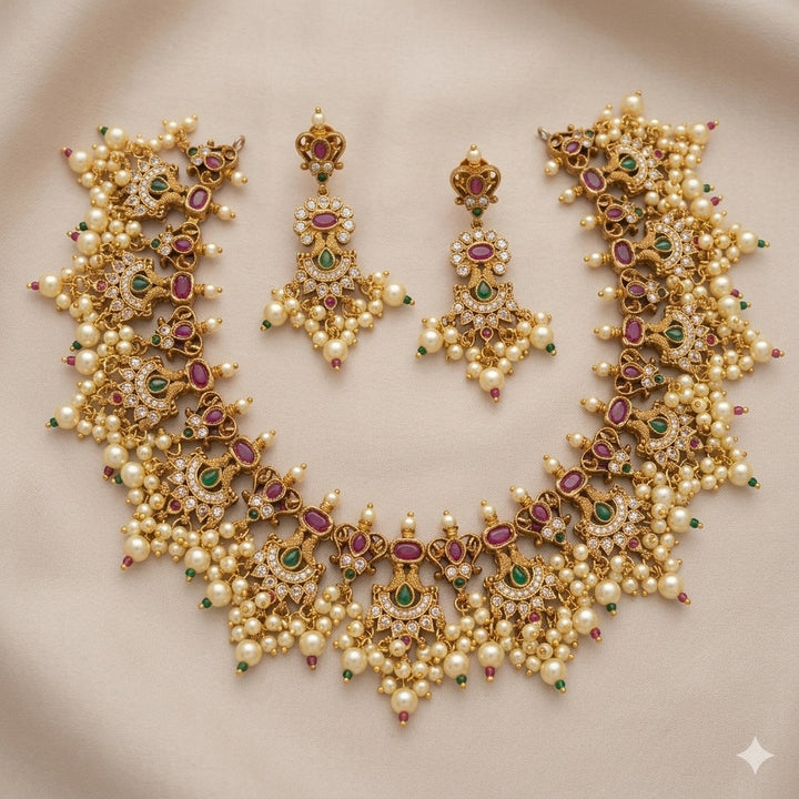 Antique Pecock Designer Necklace Set
