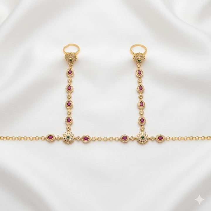 Gold Plated  Antique Hathphool