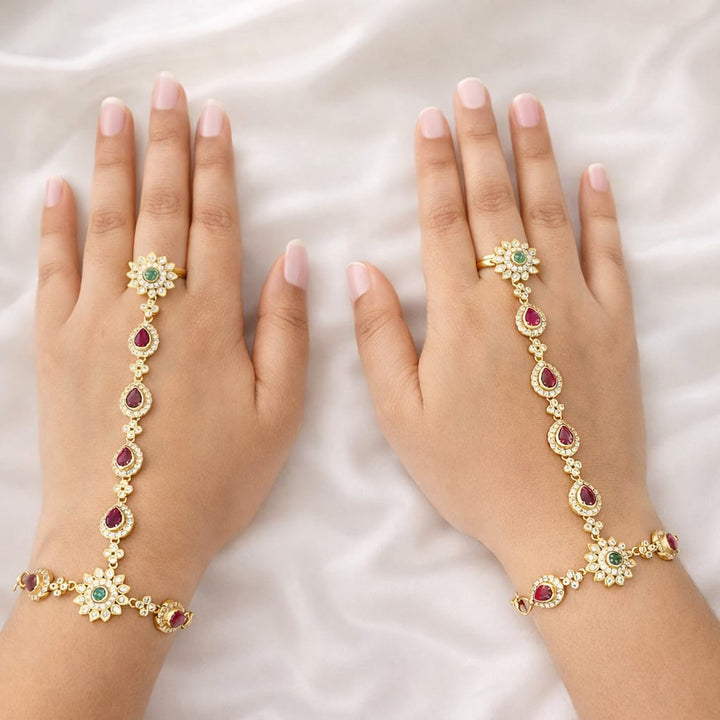 Gold Plated  Antique Hathphool