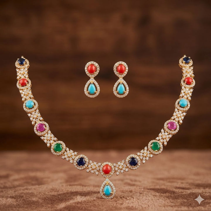 Navratan Necklace Set for Women
