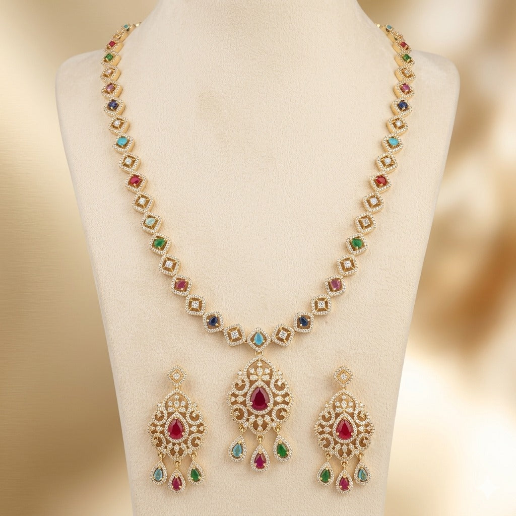Elegant Pearl Set Necklace Set