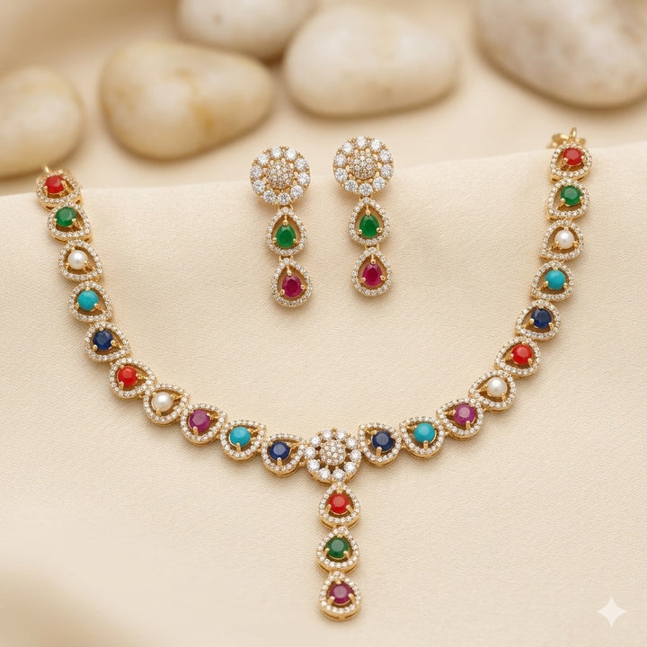 Elegant Pearl Set Necklace Set