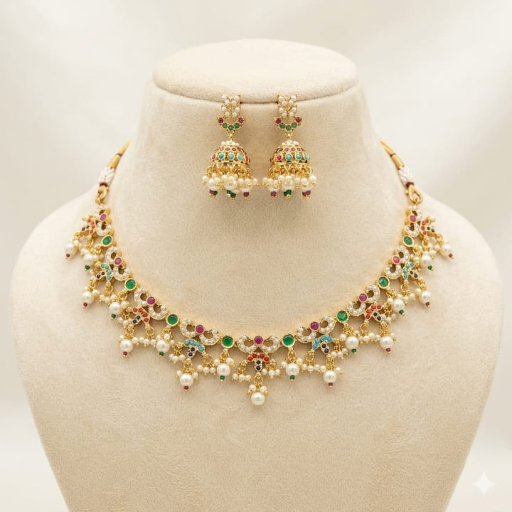Pearl Necklace Set Jhumka