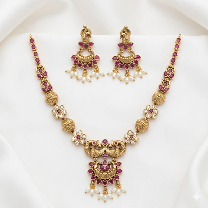 Antique Peacock Necklace Set