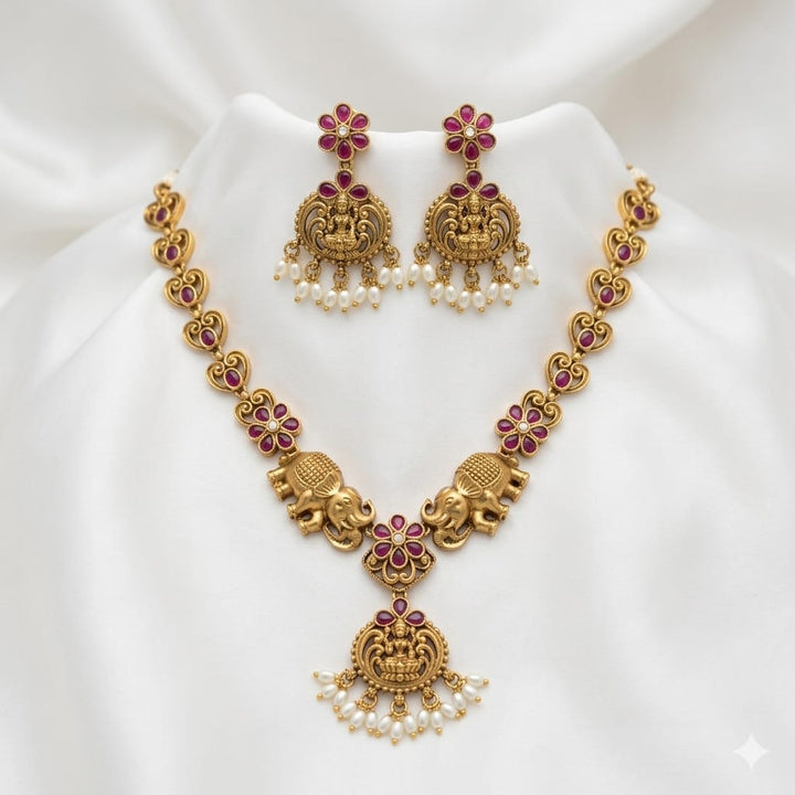 Elephant Design Antique Necklace Set
