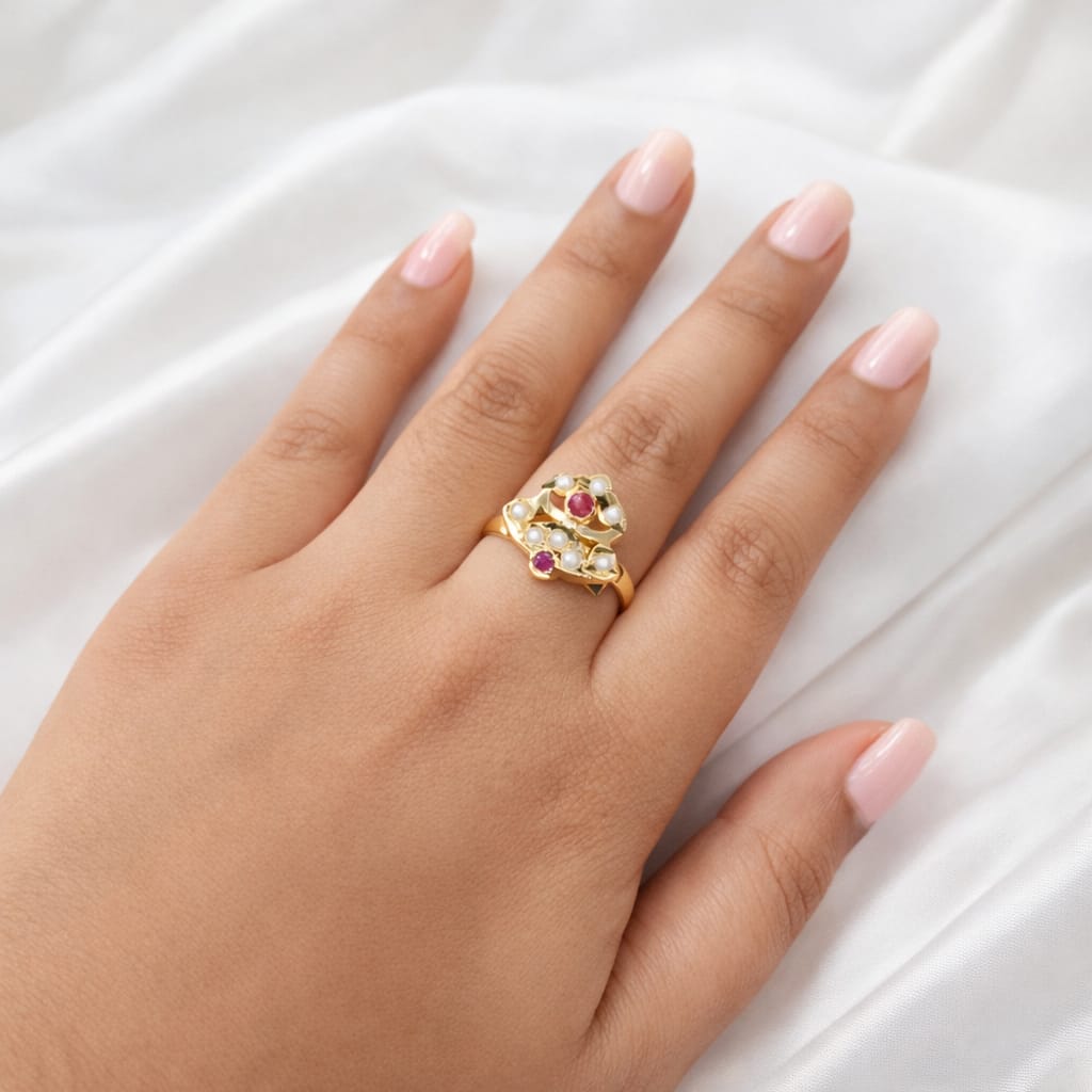Light weight Designer Jadau Ring