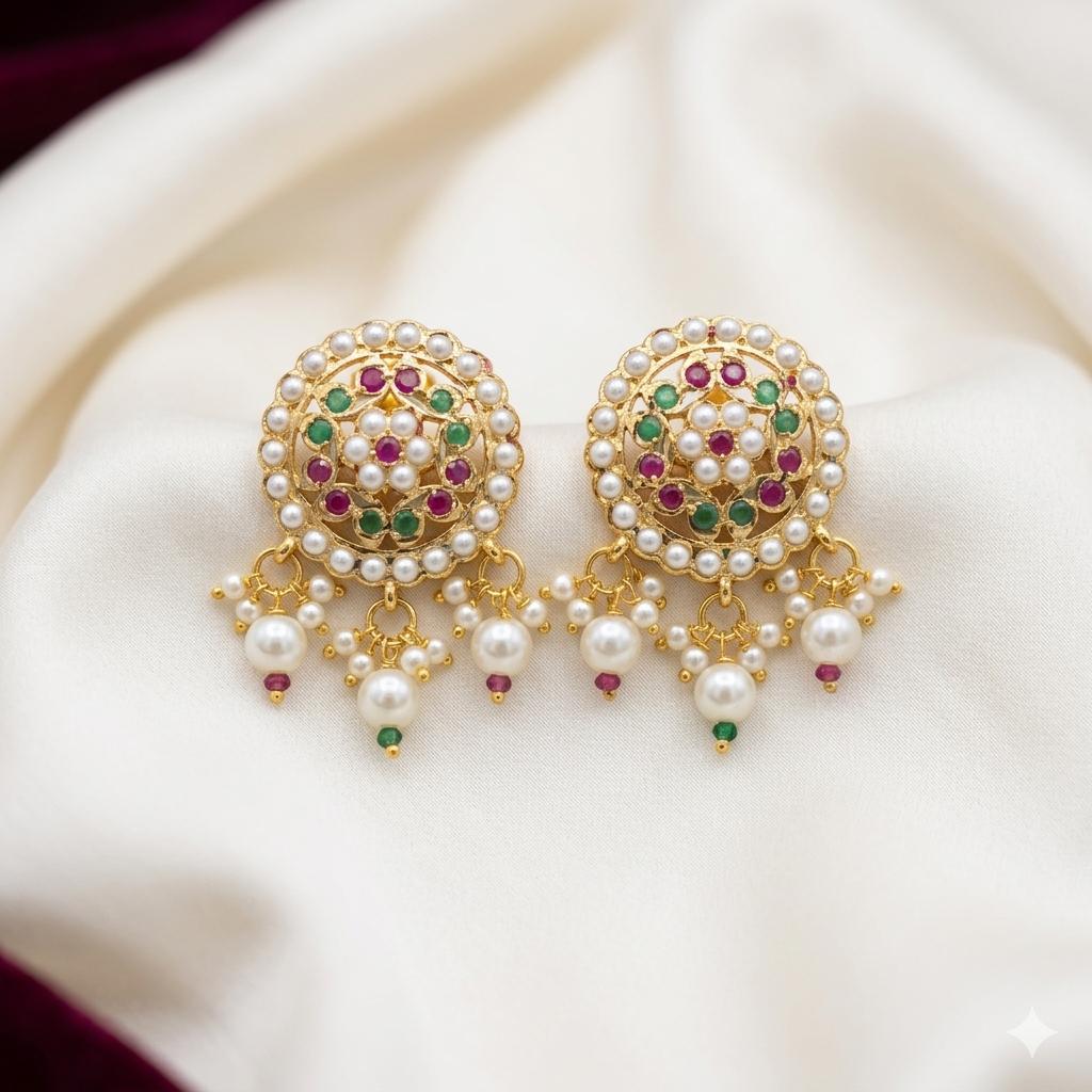 Traditional Jadaau Stud Earrings