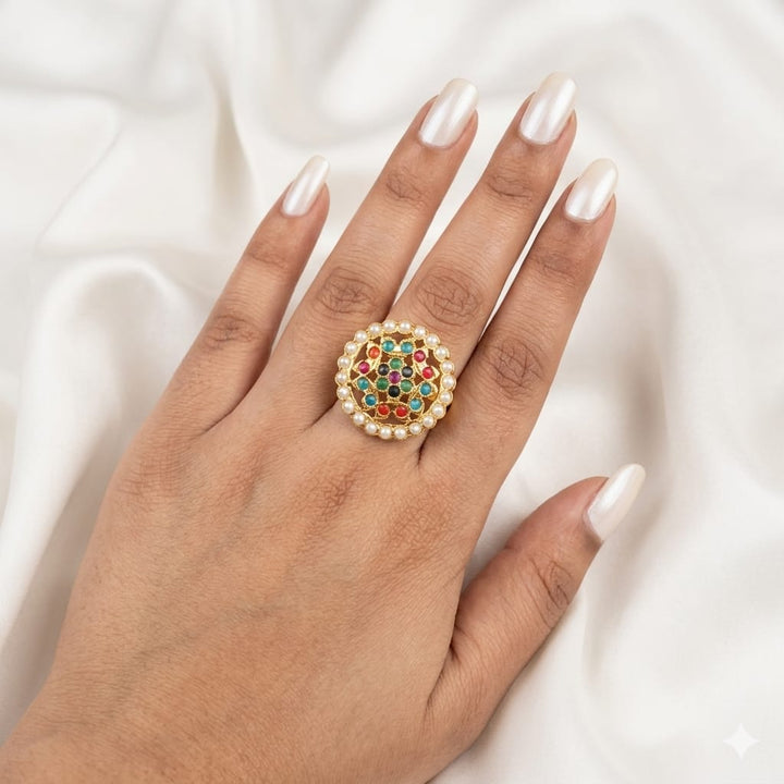 Designer Jadaau Pearl Ring