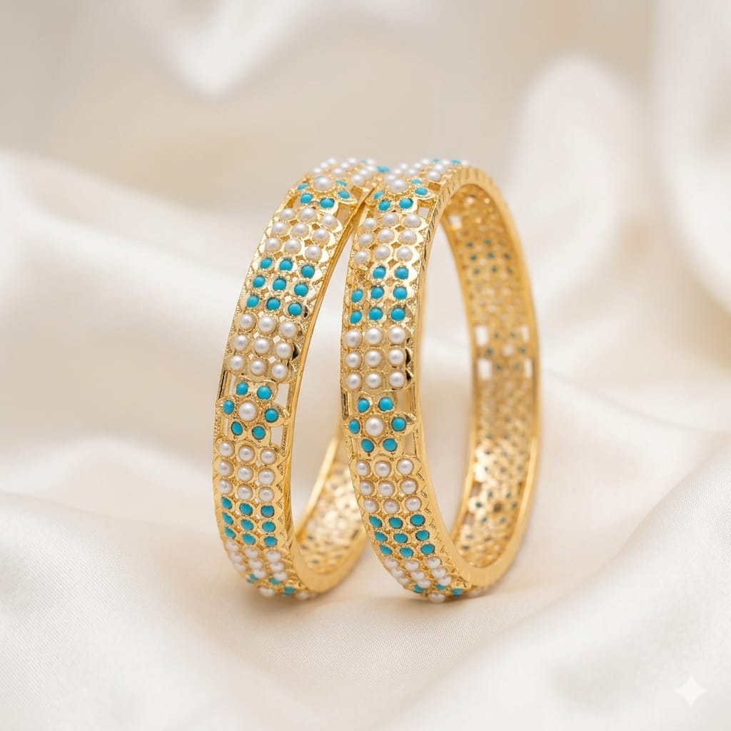 Elegant jadaau Bangles Pearl Studded