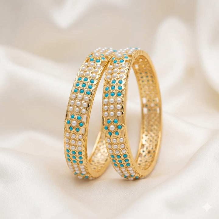 Elegant jadaau Bangles Pearl Studded