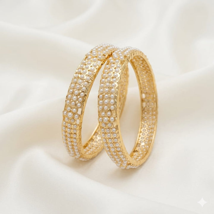 Elegant jadaau Bangles Pearl Studded