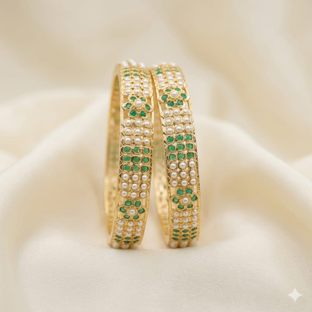 Elegant jadaau Bangles Pearl Studded