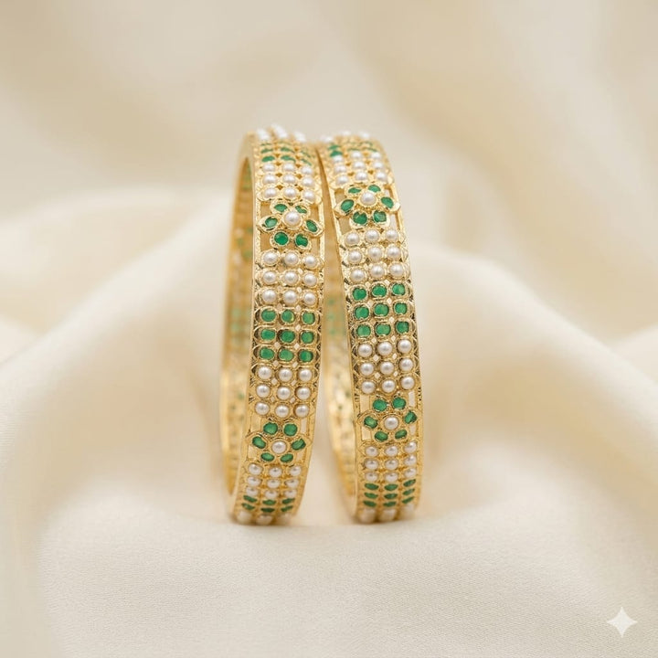 Elegant jadaau Bangles Pearl Studded