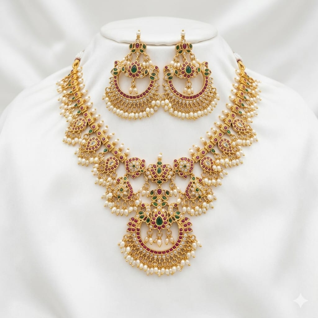 Traditional Pearl Necklace Set