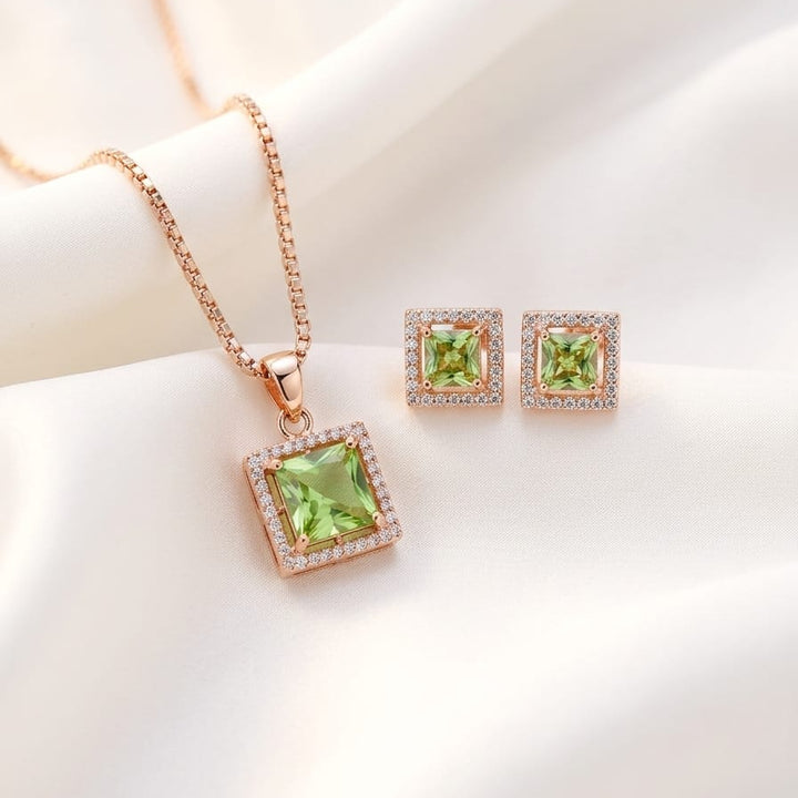 Zircon Chain Pendant Set