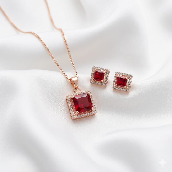 Zircon Chain Pendant Set