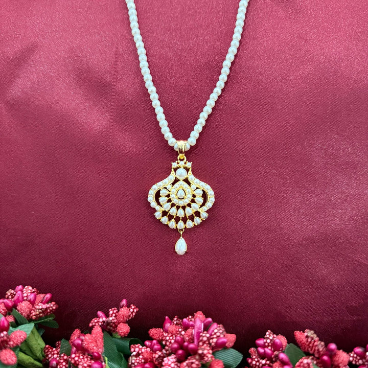 Gold Plated Pearl Pendant Set