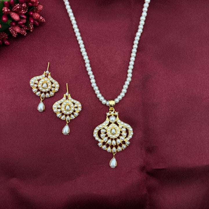 Gold Plated Pearl Pendant Set