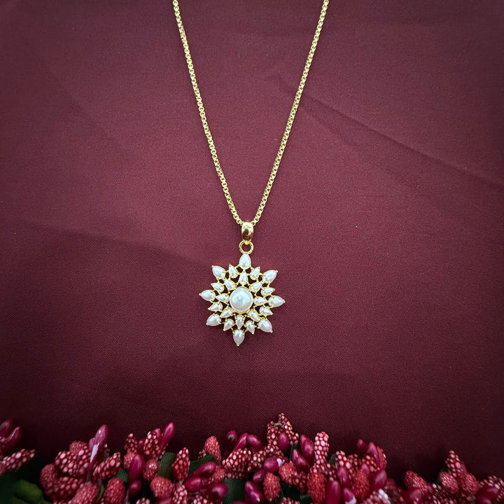 Gold Plated Moti Pendant Set