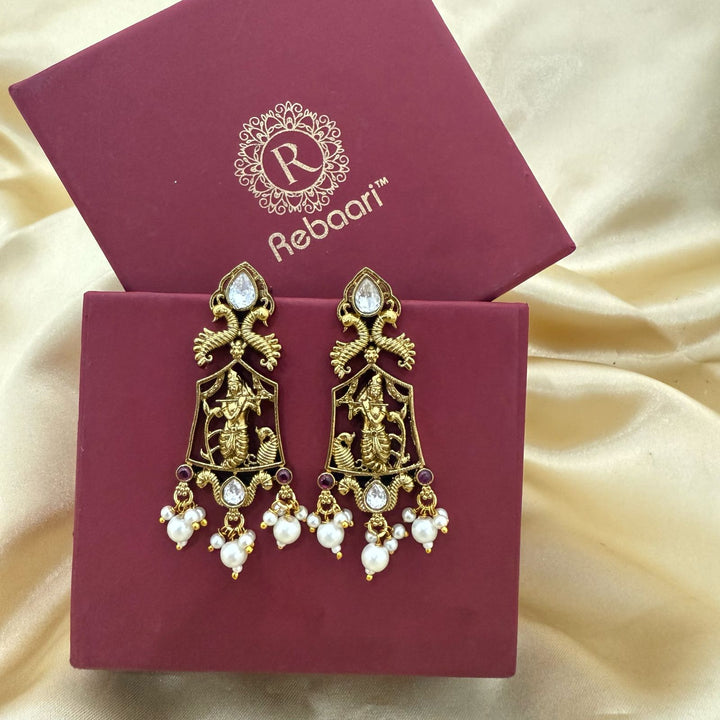 Lord Krishna Antique Earrings
