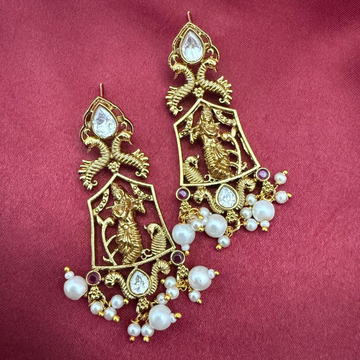 Lord Krishna Antique Earrings