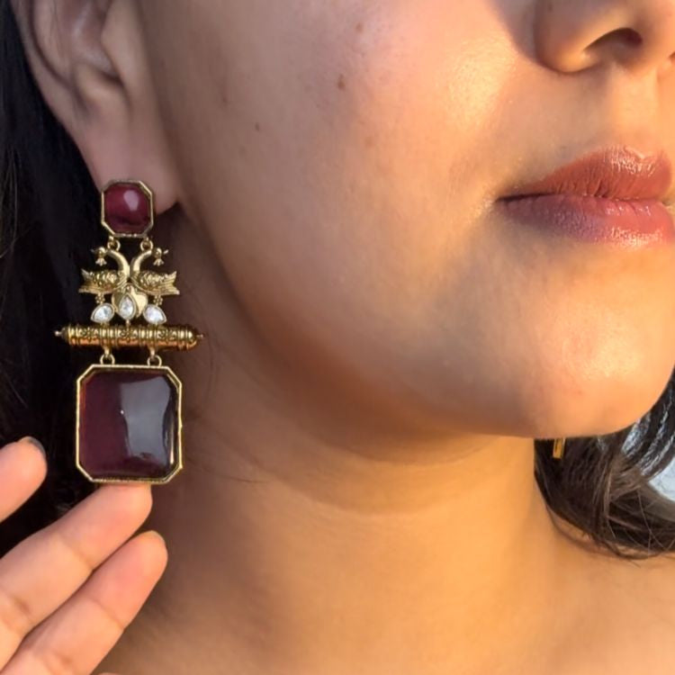 Peacock Design Antique Earrings