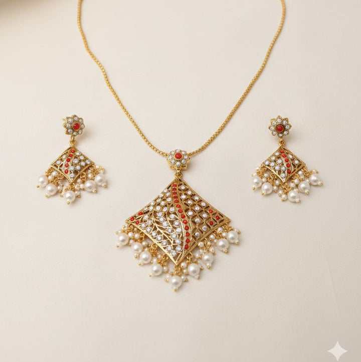 Jadau Pendant Necklace Set