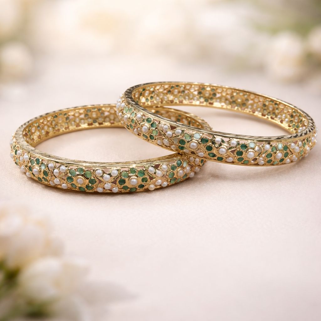Traditional Indian Bangles Pearl Studded