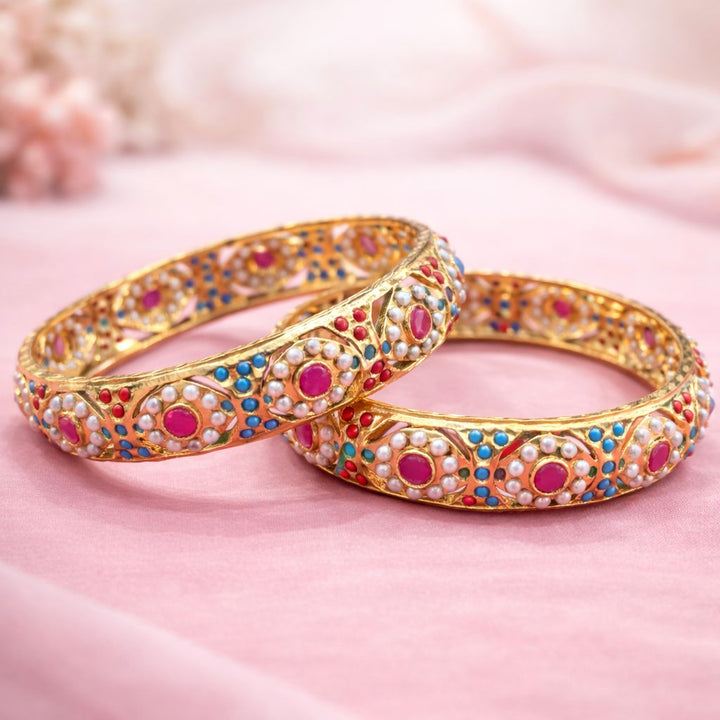 Pearl Studded Traditional Indian Bangles