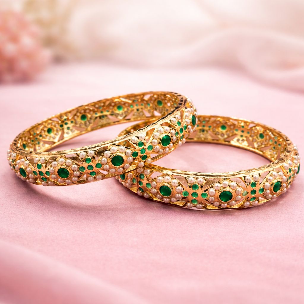 Pearl Studded Traditional Indian Bangles