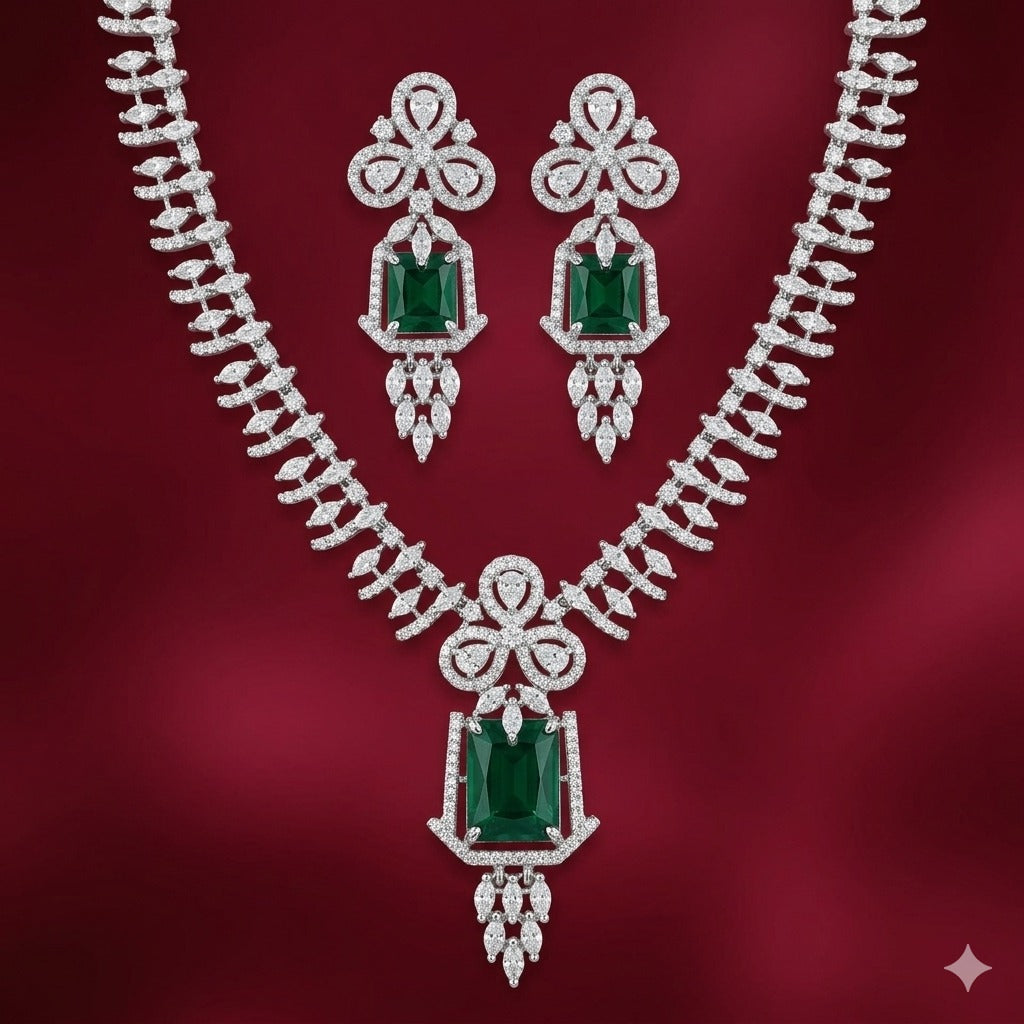 Royal Silver Plated Necklace Set