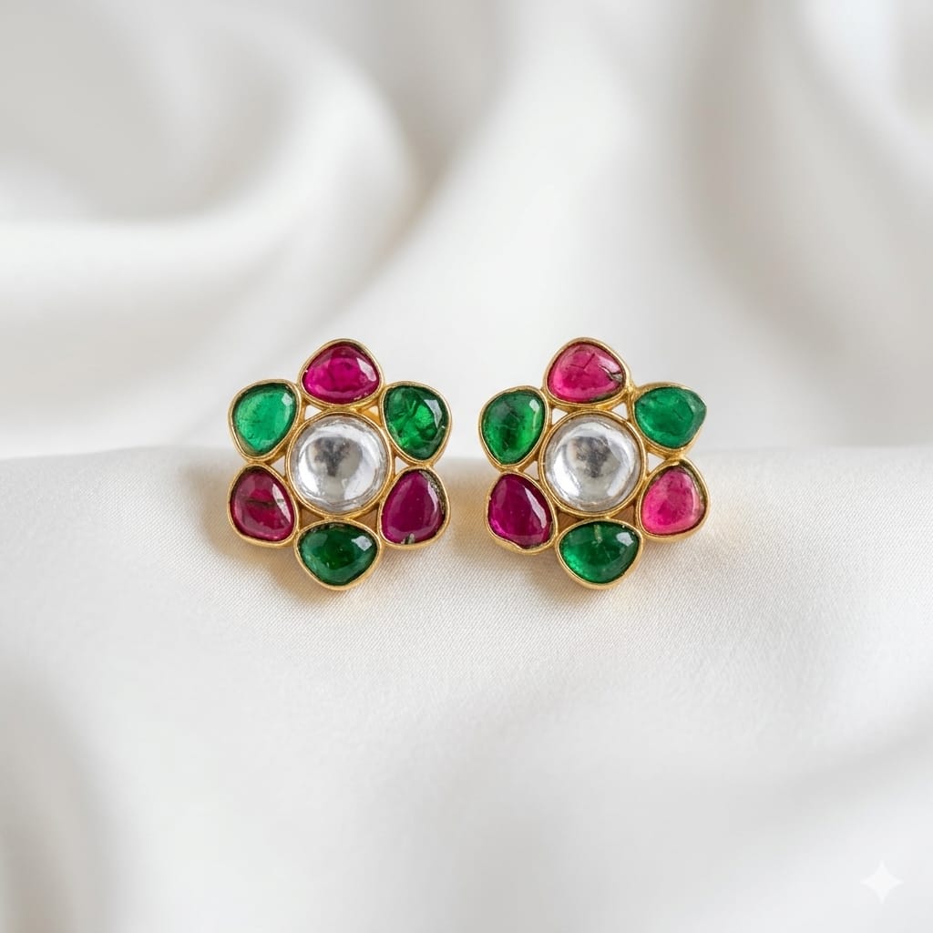 Beautiful Kundan Polki Studs