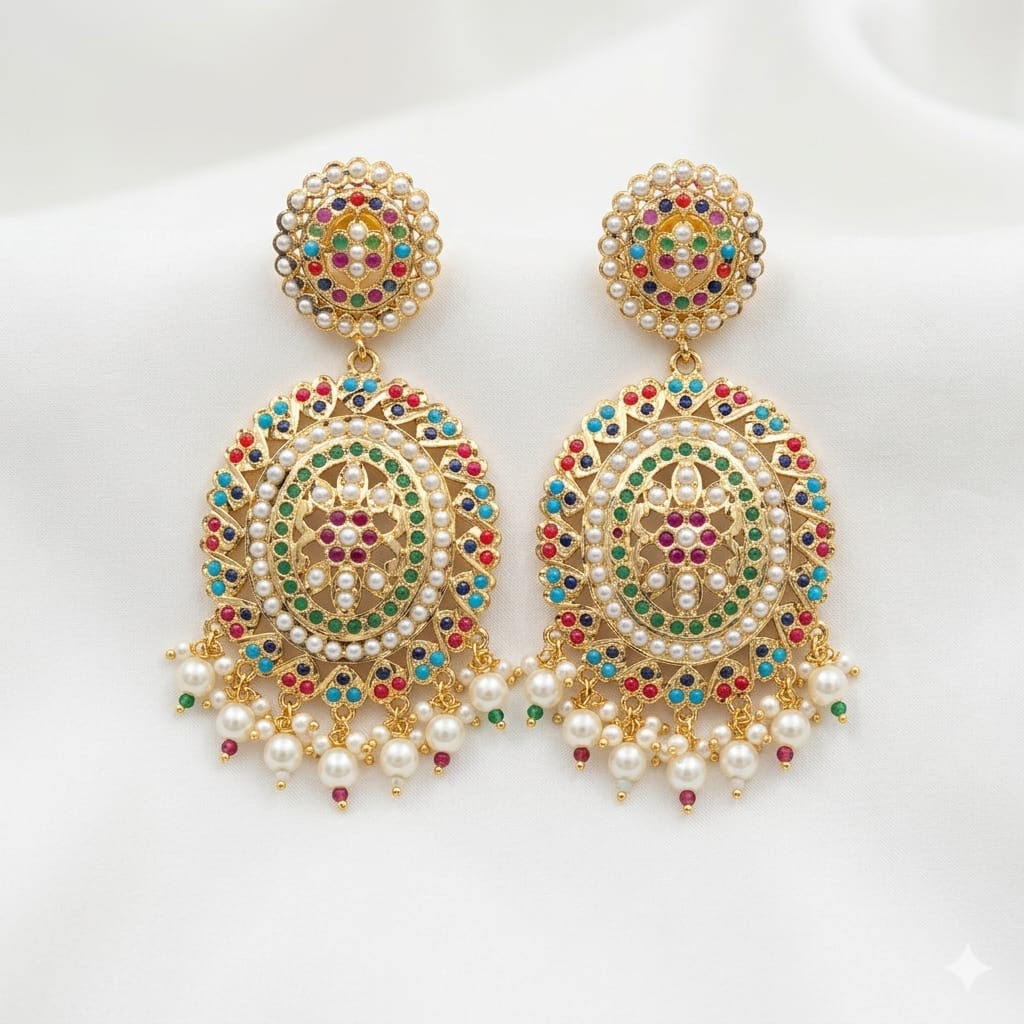 Pearl Chandbali Earrings