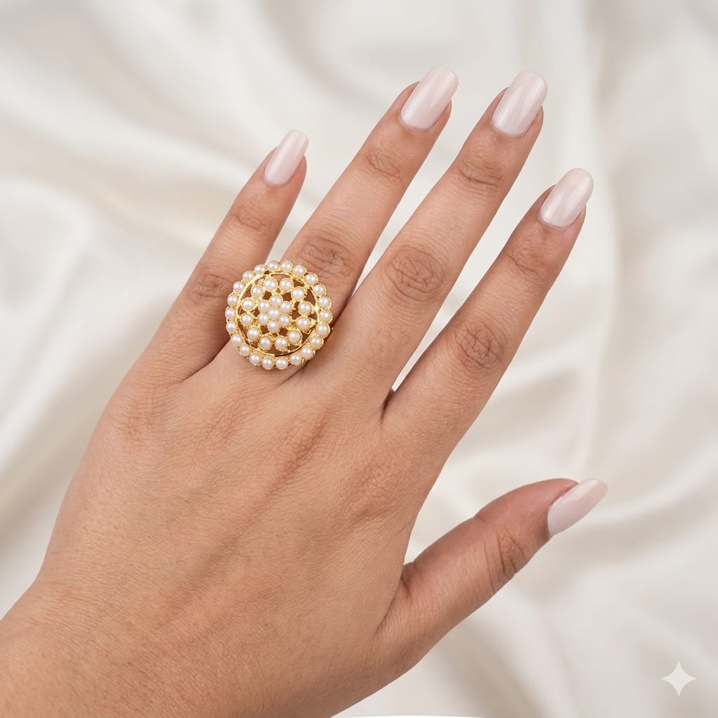 Designer Jadaau Pearl Ring