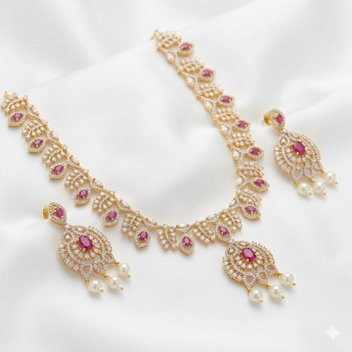 Gold Plated Zircon Necklace Set