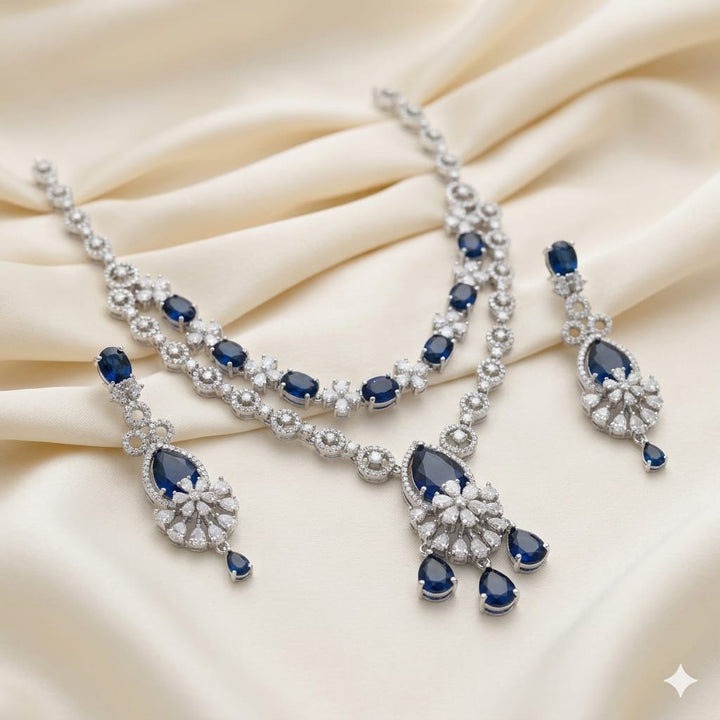 Luxury American Diamond Necklace Set with Earrings