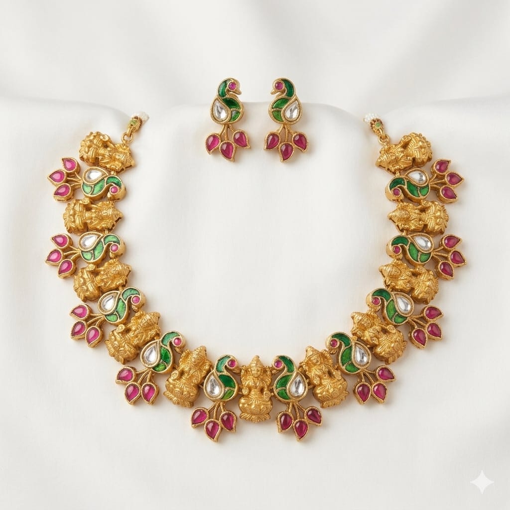 Exquisite Peacock Design Necklace Set