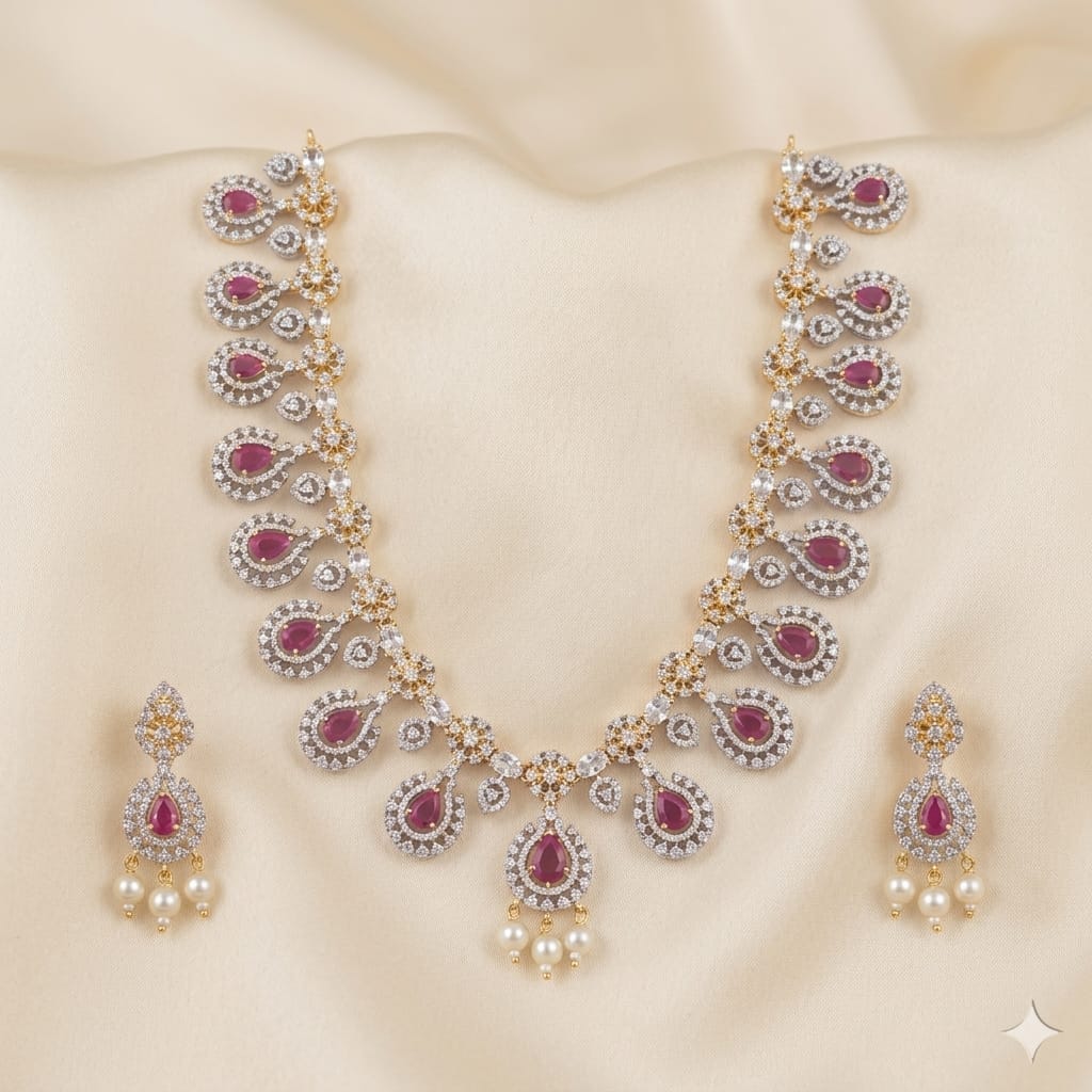Designer Zircon Necklace Set