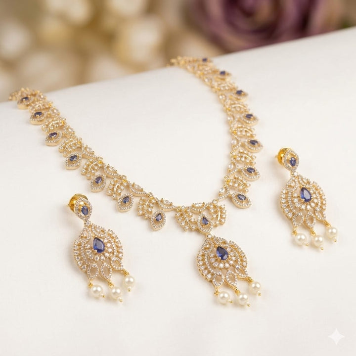 Gold Plated Zircon Necklace Set