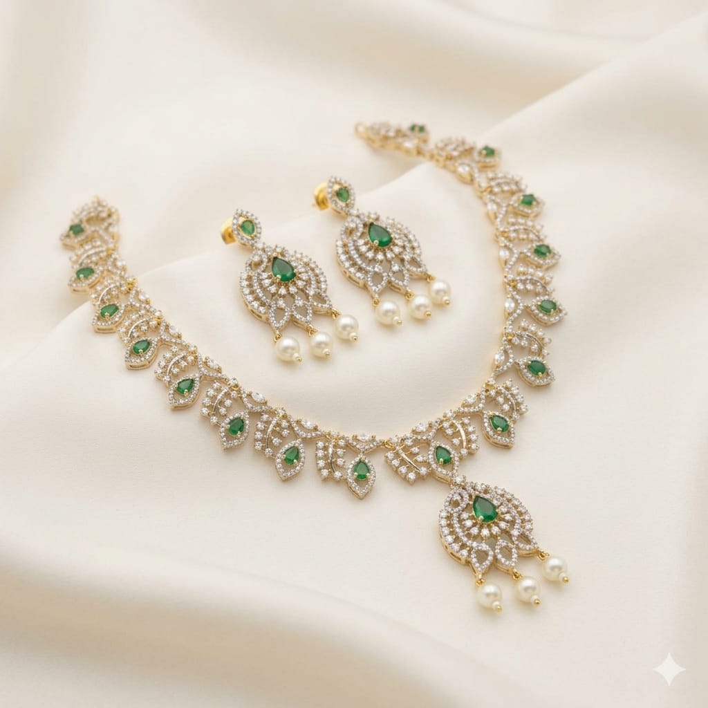 Gold Plated Zircon Necklace Set