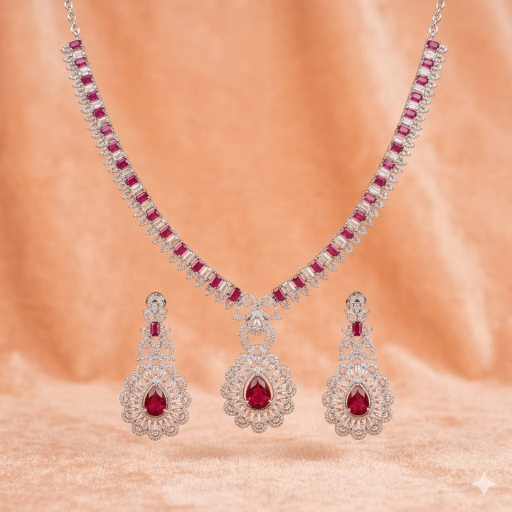 Sparkling Zirconia Necklace Set
