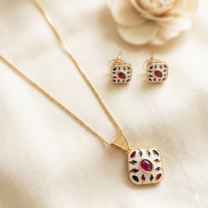 Meenakari Pendant Set