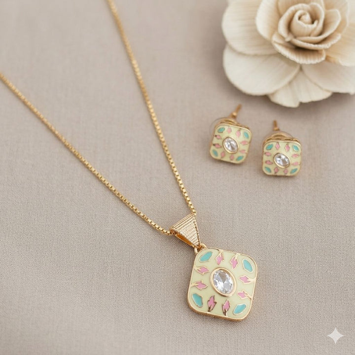 Meenakari Pendant Set