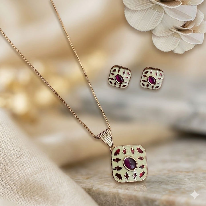 Meenakari Pendant Set