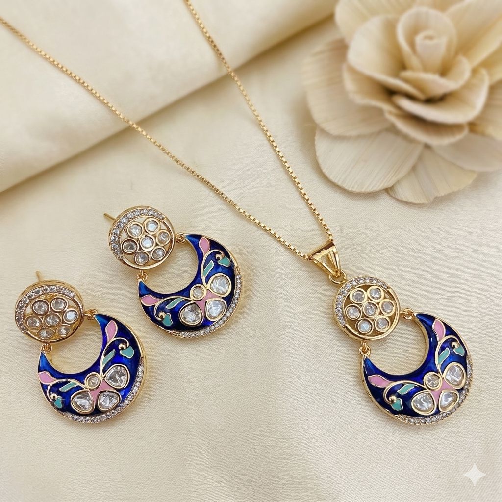 Meenakari Pendant Set